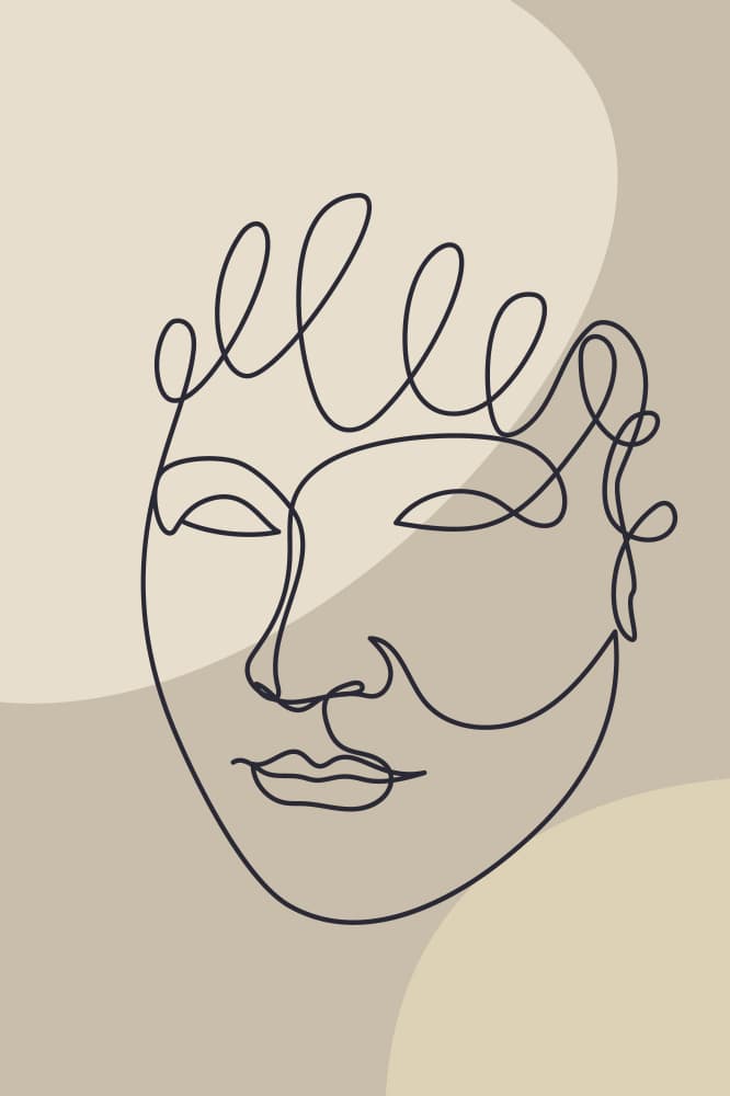 Serene Line Art Portrait by Anna Rose — canvas wall art