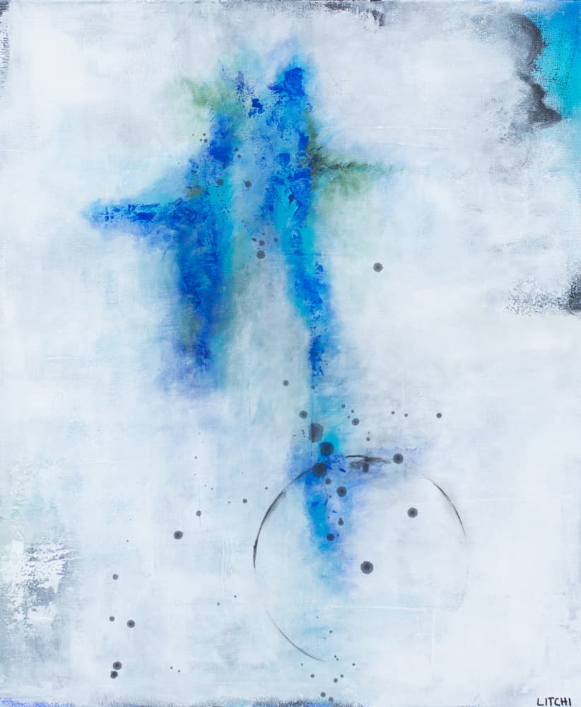 Blue Ethereal Flow by Lillian Christiansson — canvas wall art