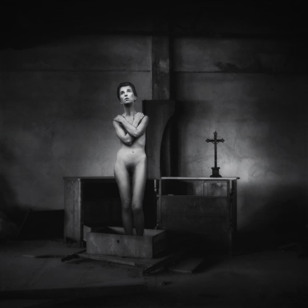 Pensive Woman Sacred Space by Holger Droste — canvas wall art