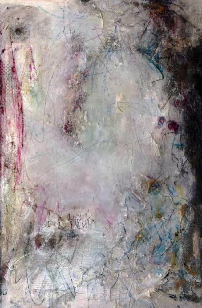 Dramatic Pink Blue Abstract by Deb Chaney — canvas wall art