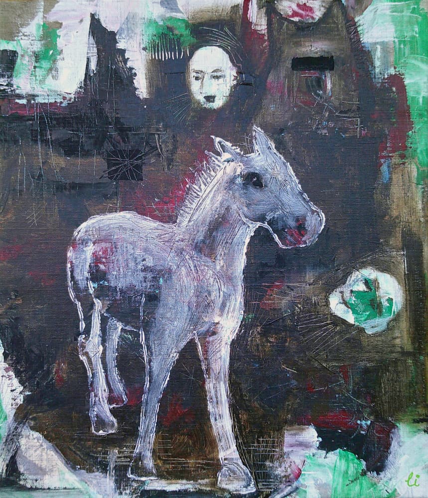 Mysterious White Horse by Li Gessbo — canvas wall art