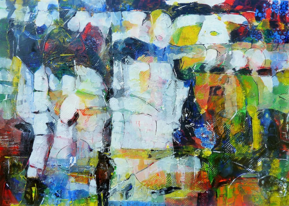 Colorful Abstract Figures by Barbara Piatti — canvas wall art