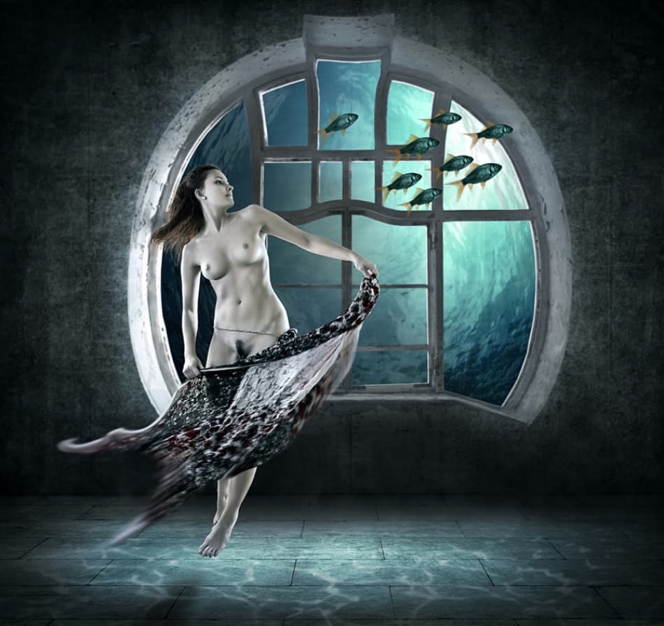 Siren's Underwater Dream by Dmitry Frizel — canvas wall art