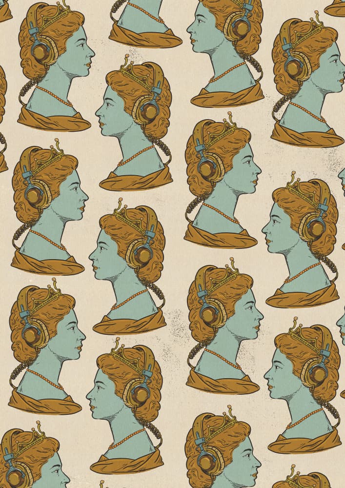 Regal Headphone Queens by Nicholas — canvas wall art