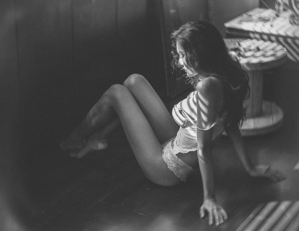 Woman In Sunlight Stripes by ADIREK M — canvas wall art
