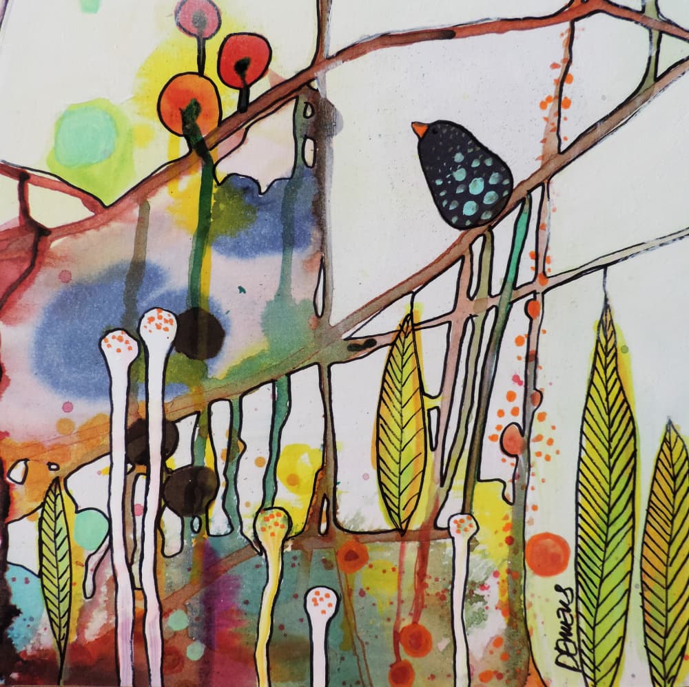 Whimsical Bird Scene by Sylvie Demers — canvas wall art