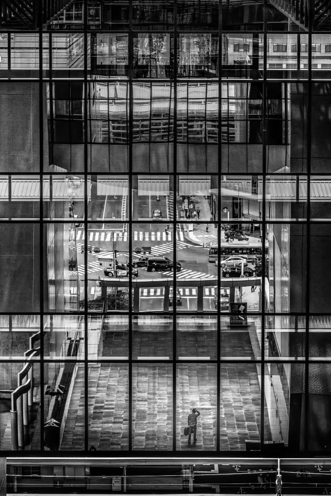 Solitary City Grid by Haruyo Sakamoto — canvas wall art