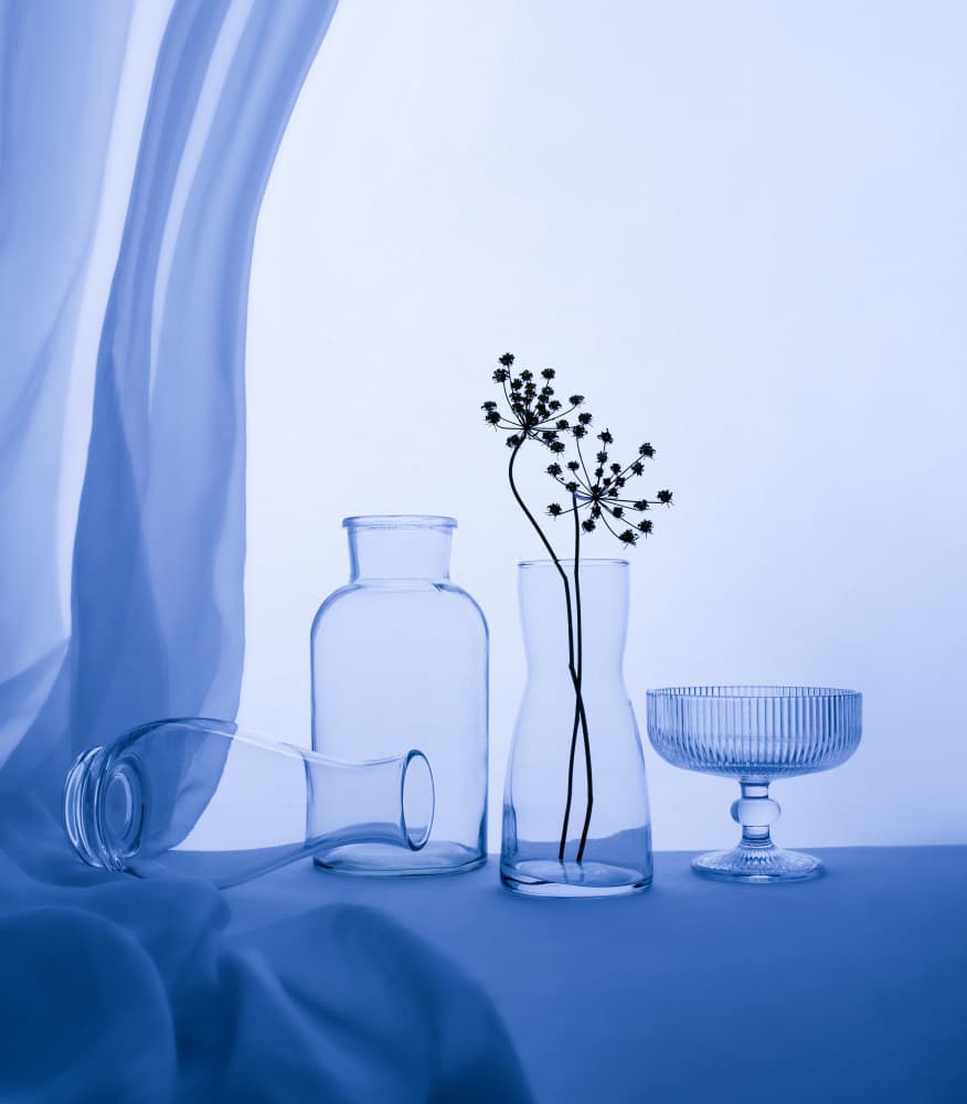 Serene Blue Still Life by Margareth Perfoncio — canvas wall art