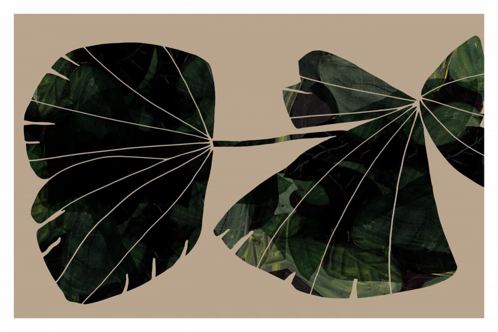 Abstract Green Leaves by cartissi — canvas wall art