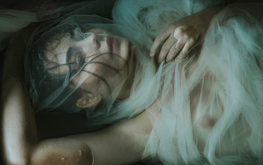 Ethereal Veiled Woman by Thanakorn Chai Telan — canvas wall art