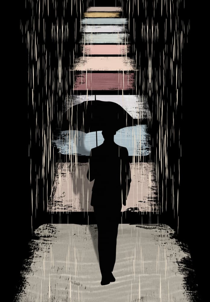 Rainy Path Ahead by Marja van den Hurk — canvas wall art