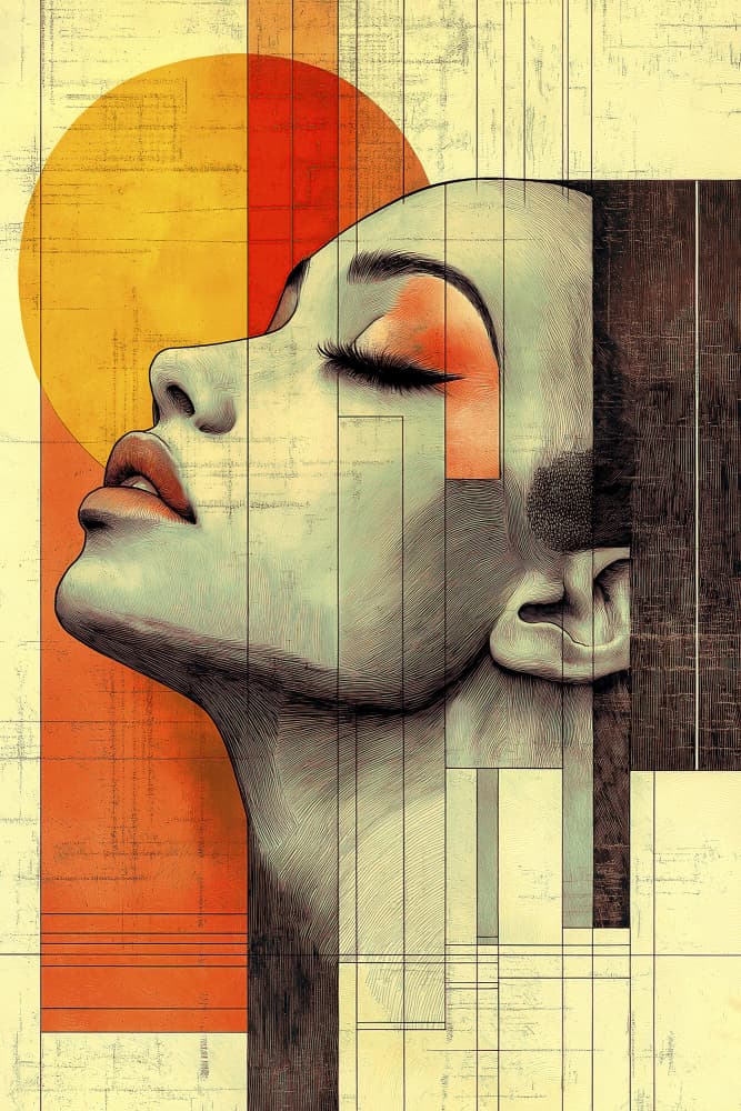 Serene Woman Profile by Mauro — canvas wall art