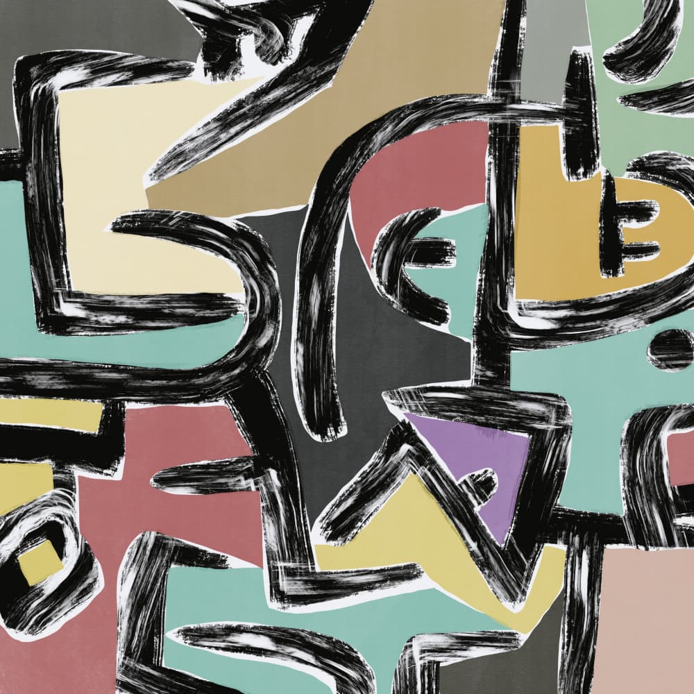 Abstract Brushstroke Shapes by Little Dean — canvas wall art