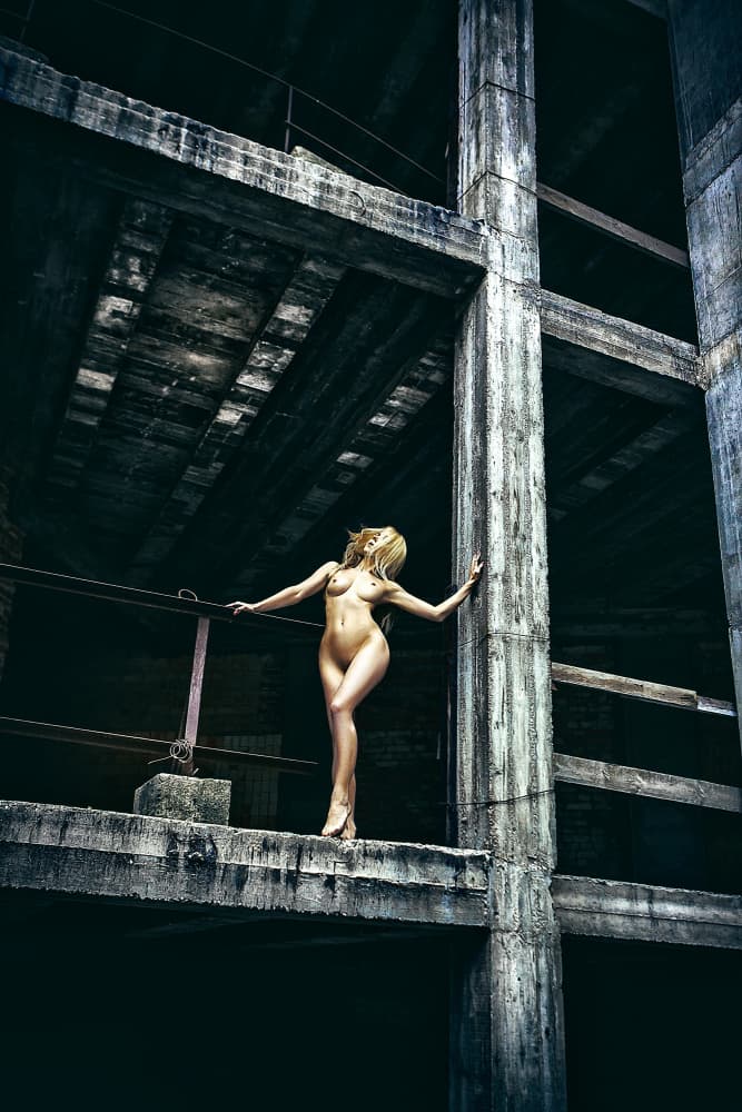 Elegant Nude Concrete Form by Ruslan Bolgov — canvas wall art