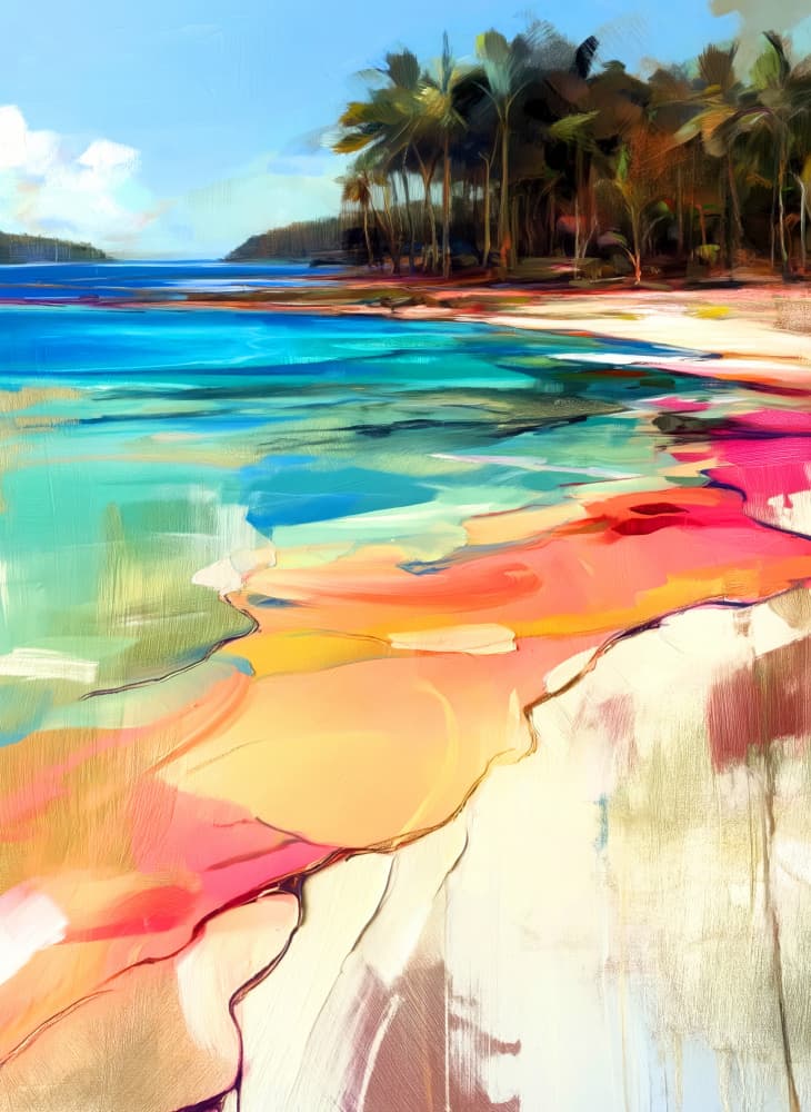 Colorful Island Paradise by Justyna Jaszke — canvas wall art