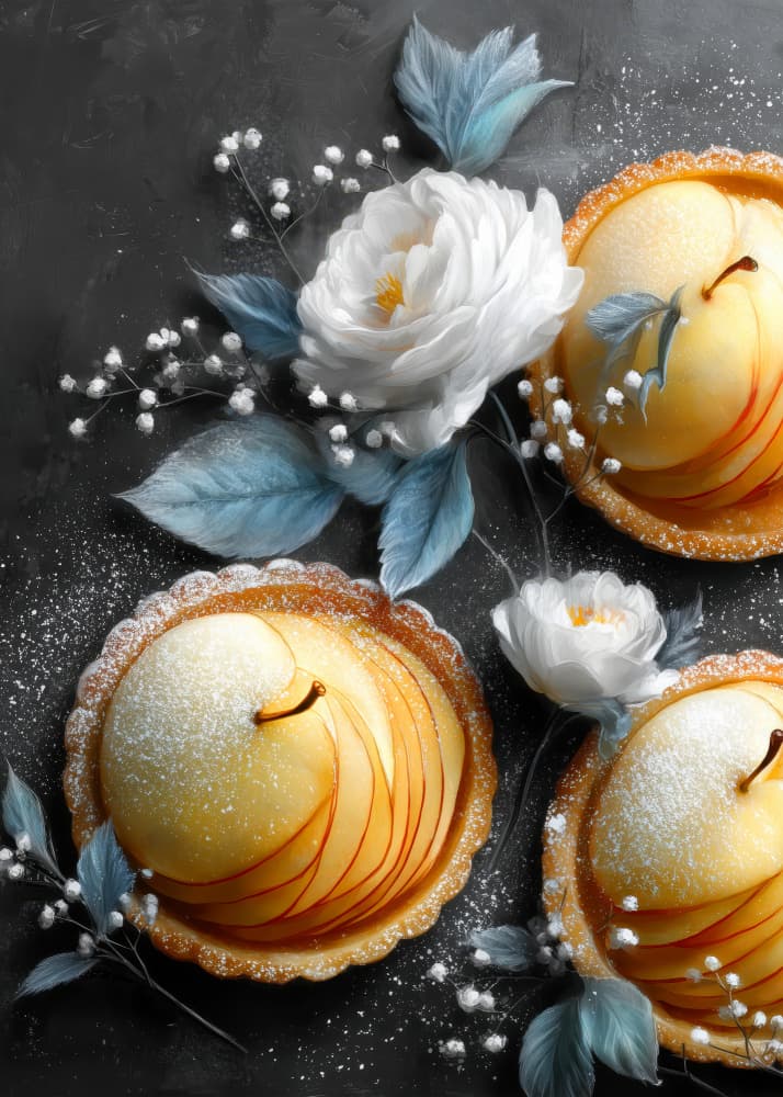 Apple Tarta Food Art 2 food art by Justyna Jaszke — canvas wall art