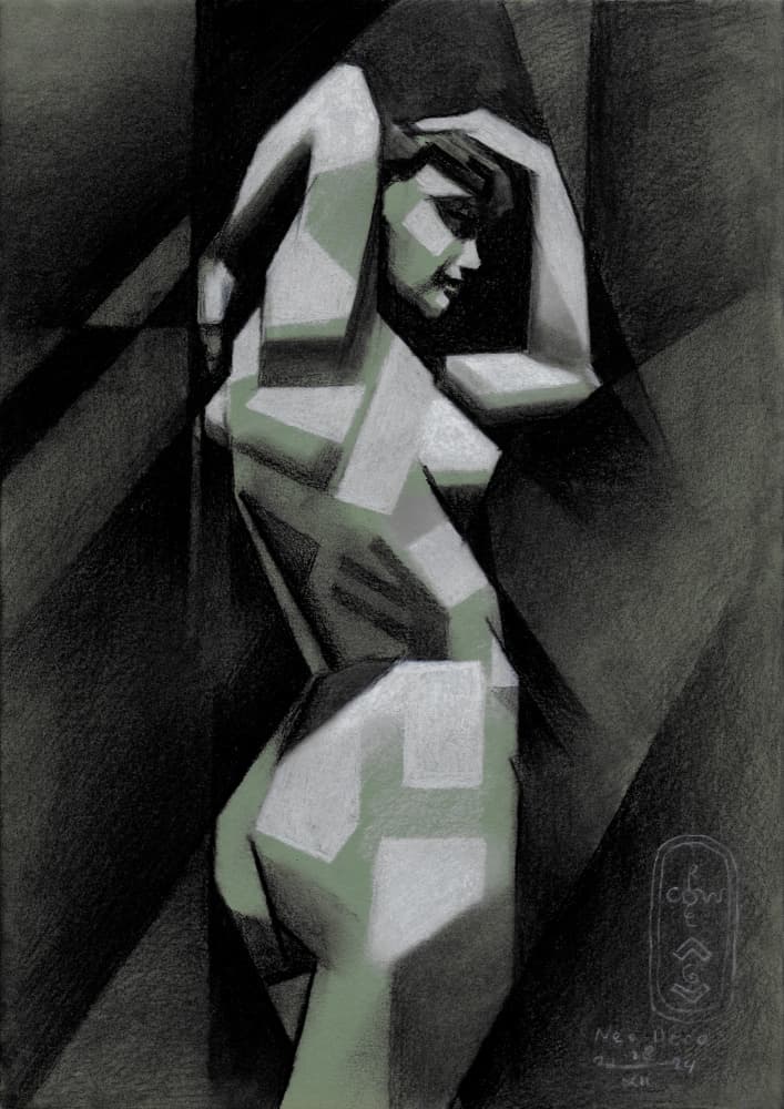 Geometric Nude Figure by Corné Akkers — canvas wall art