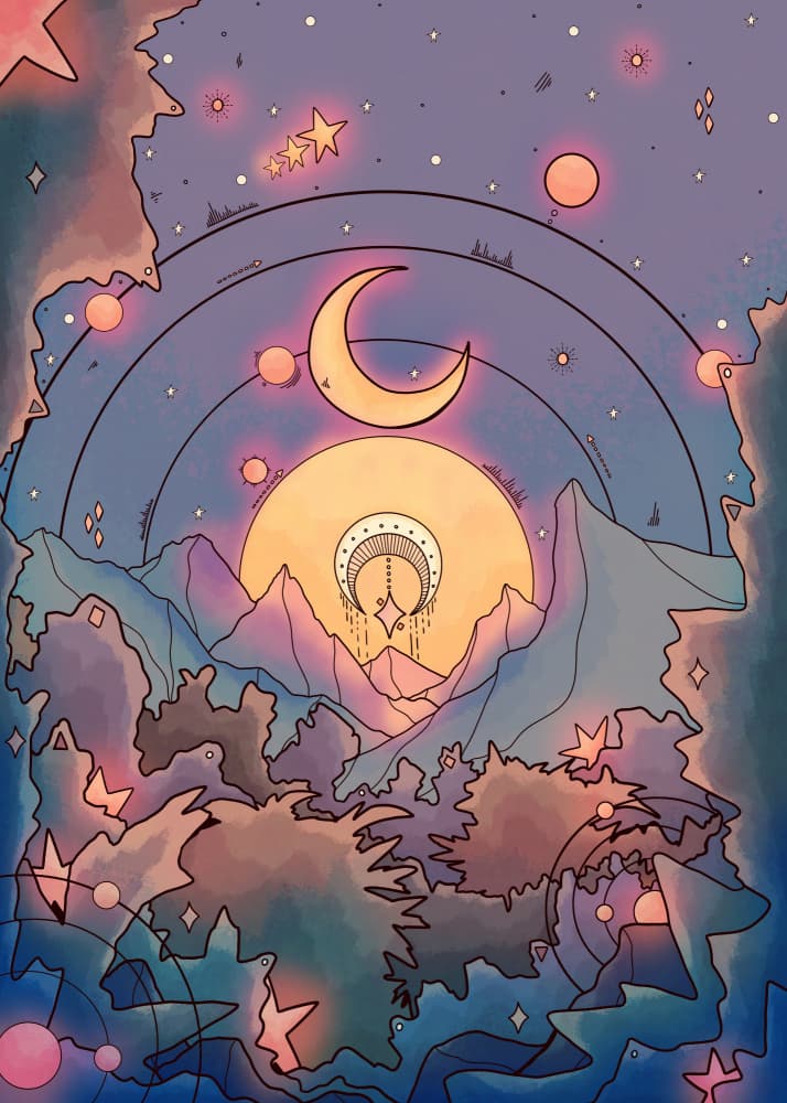 Celestial Mountain Dream by Stephen Wade — canvas wall art