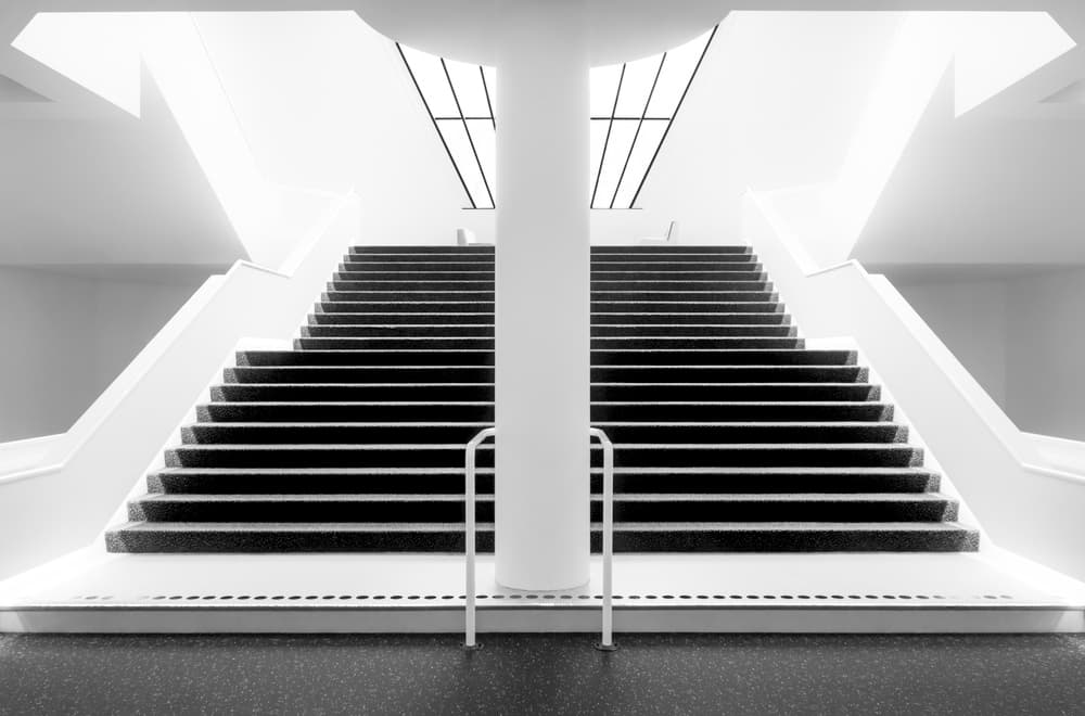 Symmetrical Modern Staircase by Greetje van Son — canvas wall art