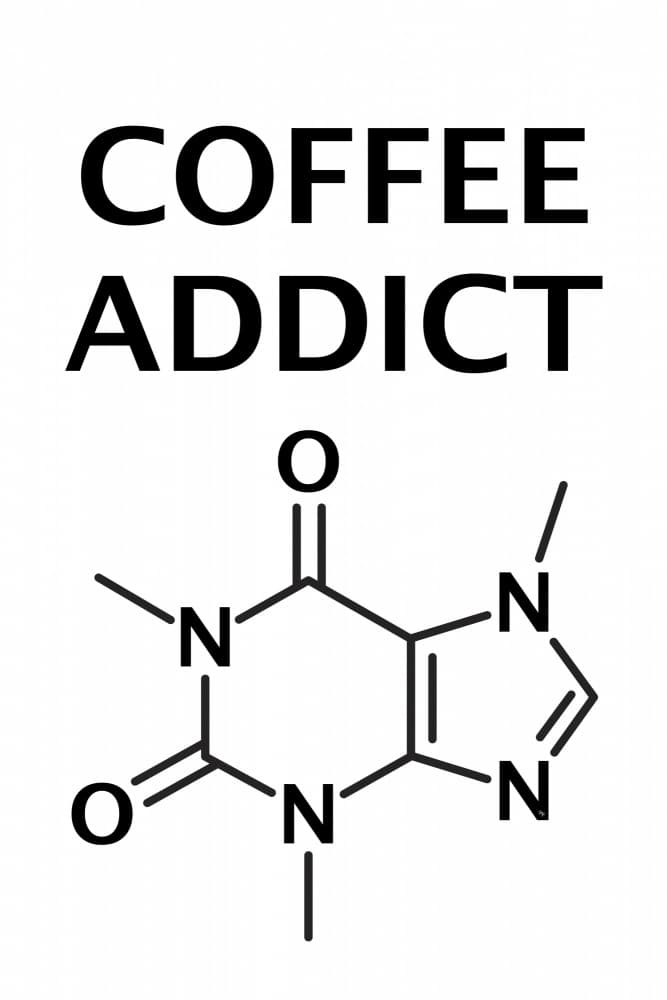 Coffee Addict Caffeine Molecule by Martina — canvas wall art