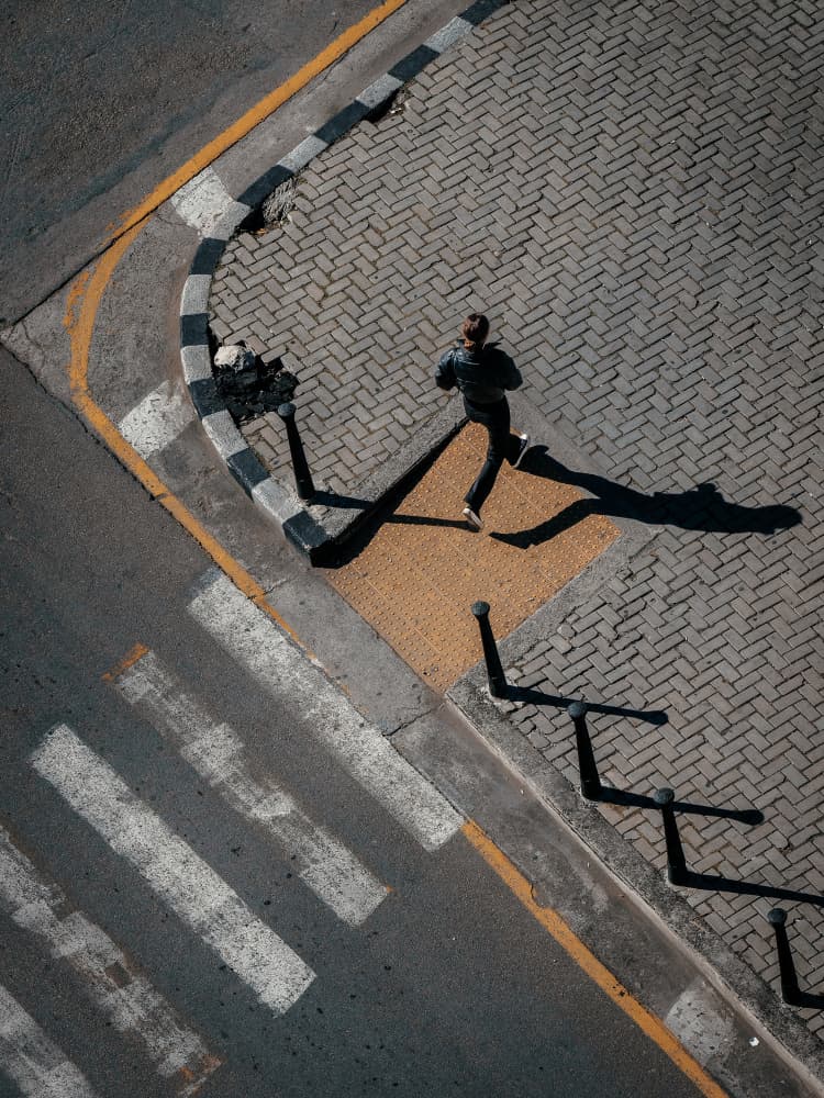 Urban Walk Long Shadows by Andy Bauer — canvas wall art