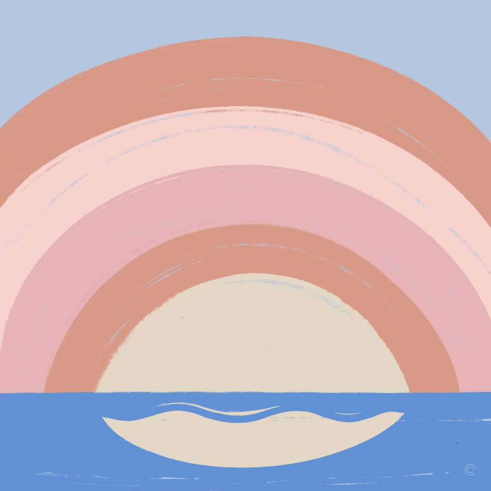 Pastel Rainbow Sunset by Carrie Cantwell — canvas wall art