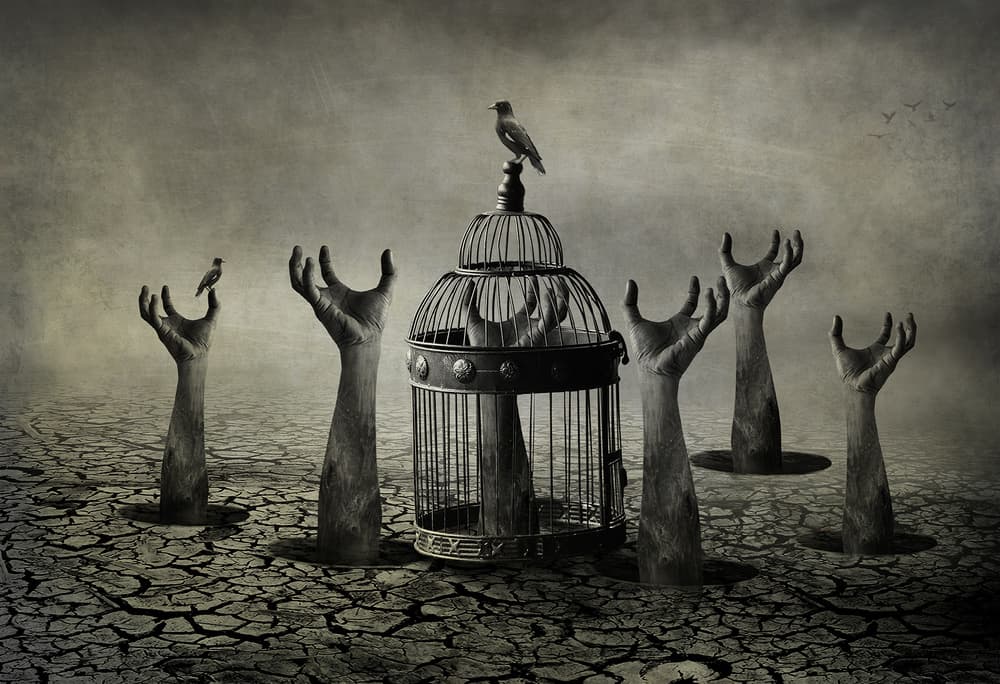 Surreal Desert Struggle by Hari Sulistiawan — canvas wall art