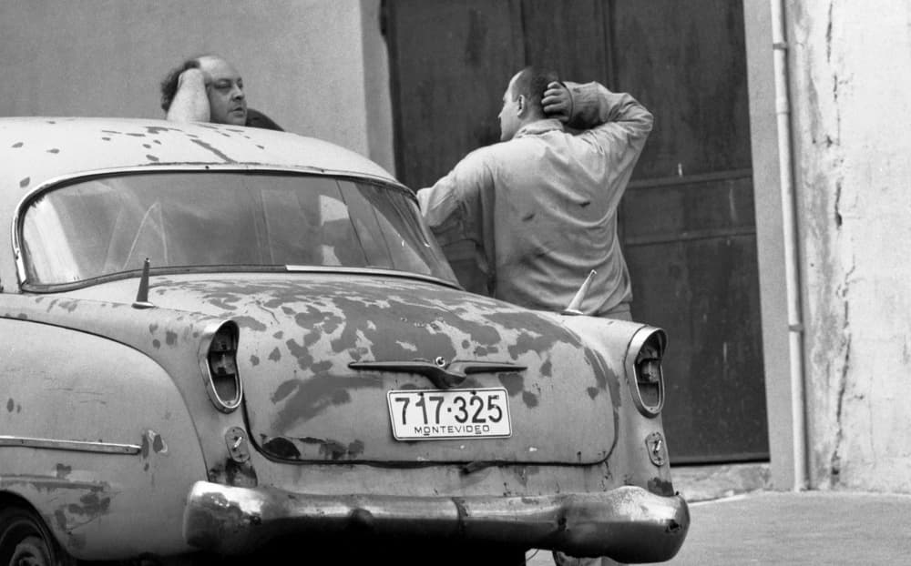 Two Men Old Car by Dieter Matthes — canvas wall art