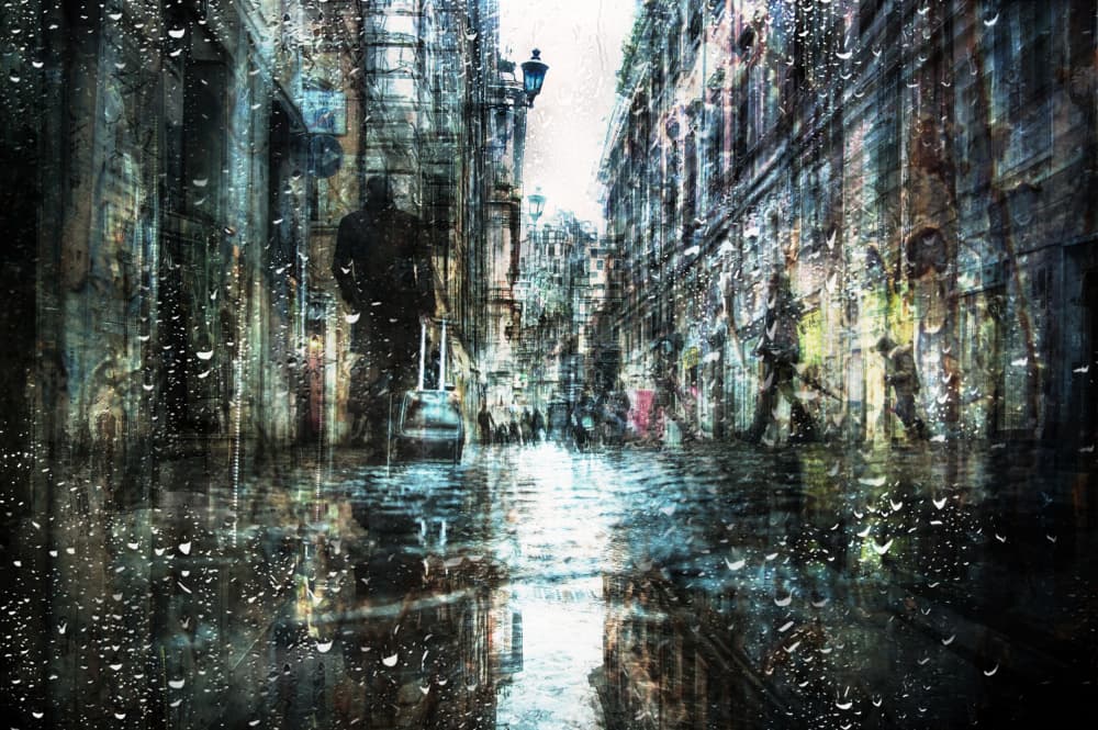 Rainy City Solitude by Nicodemo Quaglia — canvas wall art