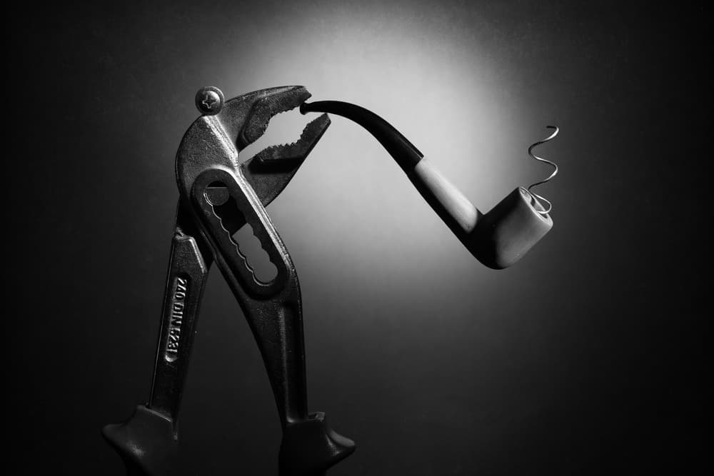 Pliers Smoking Pipe by Victoria Glinka — canvas wall art