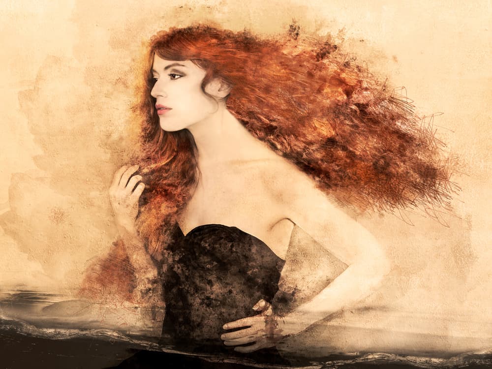 Ethereal Redhead Flow by Joan Blease — canvas wall art