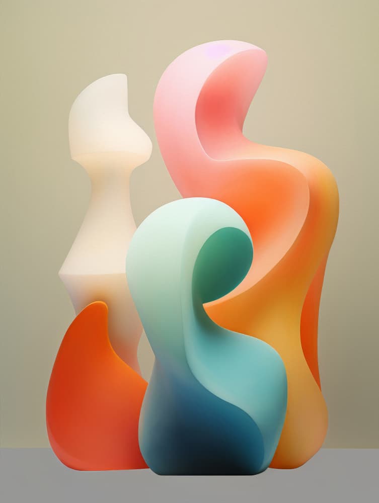 Colorful Fluid Forms by Bilge Paksoylu — canvas wall art