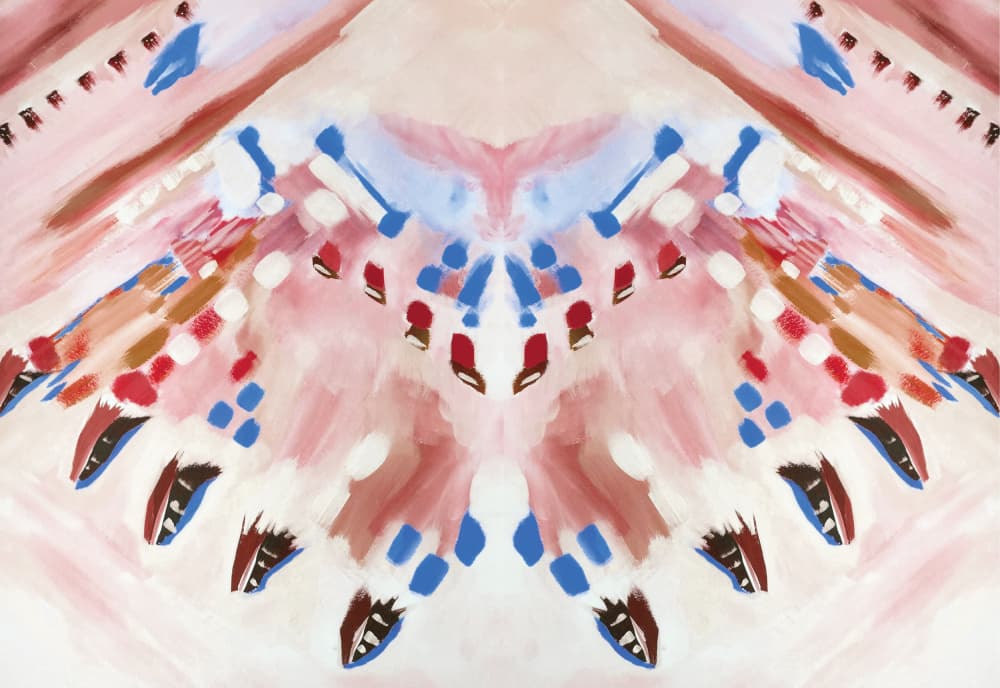 Blush Blue Brushstrokes by Breanna Megan Studio — canvas wall art