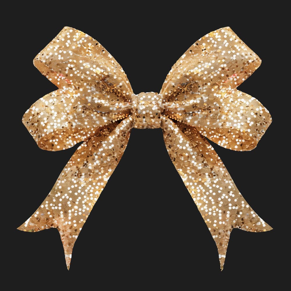 Golden Glitter Bow by Marika Barsrsind β canvas wall art