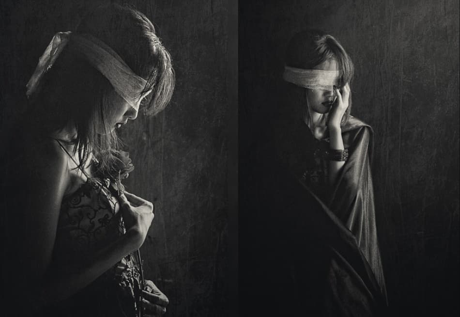 Blindfolded Woman Rose by Hari Sulistiawan — canvas wall art