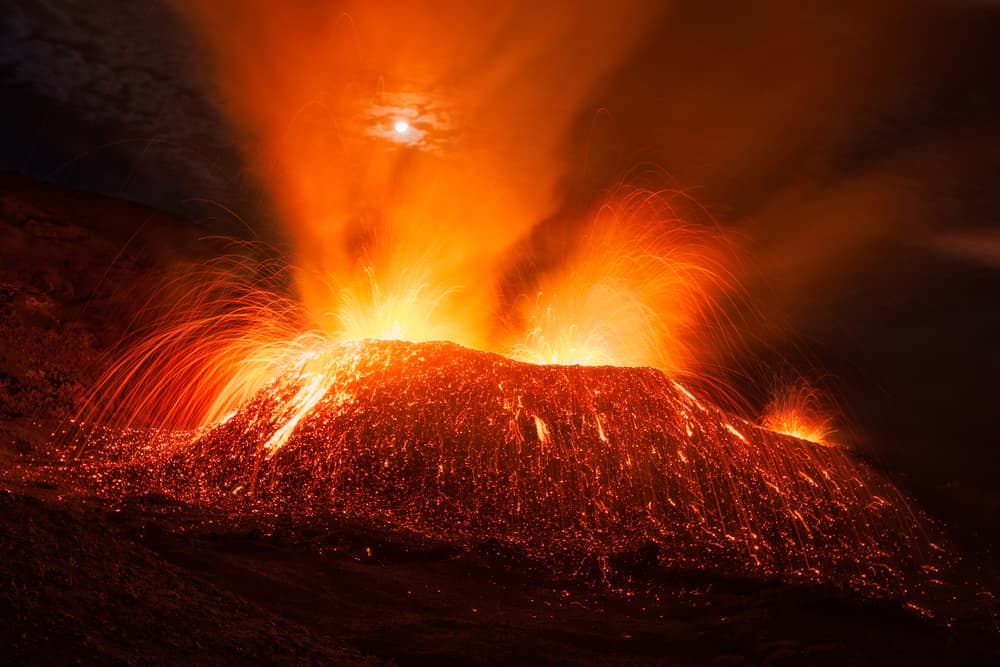 Fiery Volcanic Eruption by Barathieu Gabriel — canvas wall art