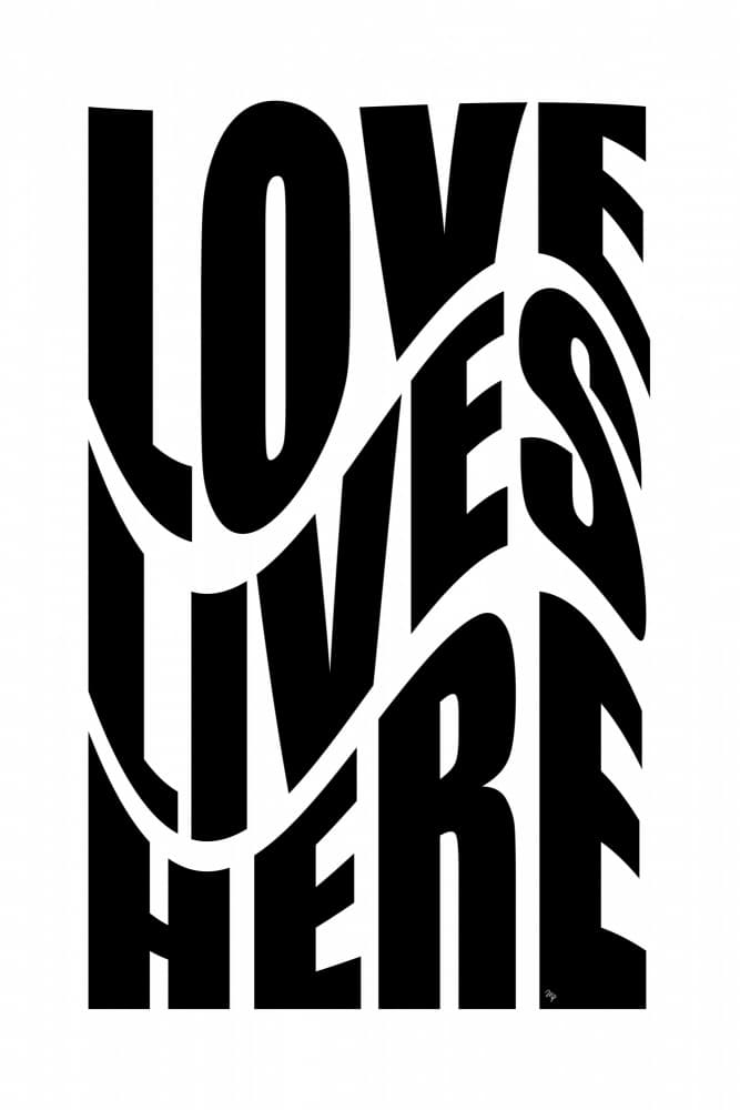 Wavy Love Lives Here by Martina — canvas wall art