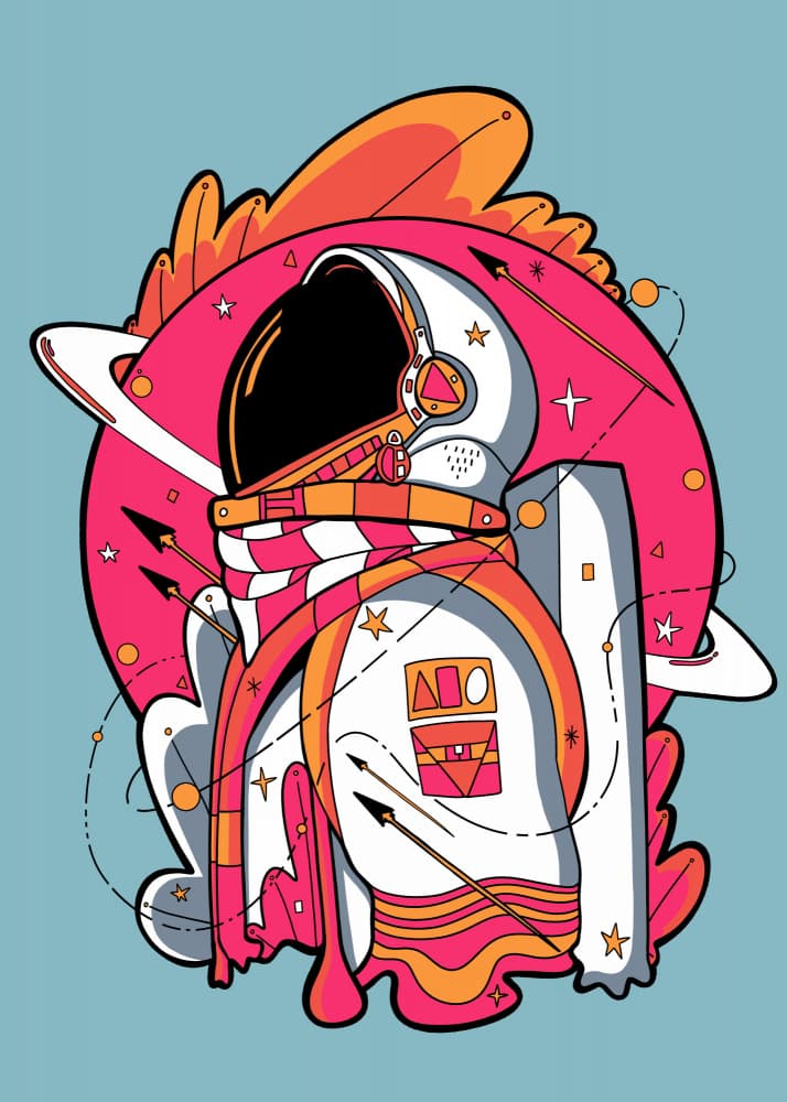 Astronaut On Pink Planet by Stephen Wade — canvas wall art