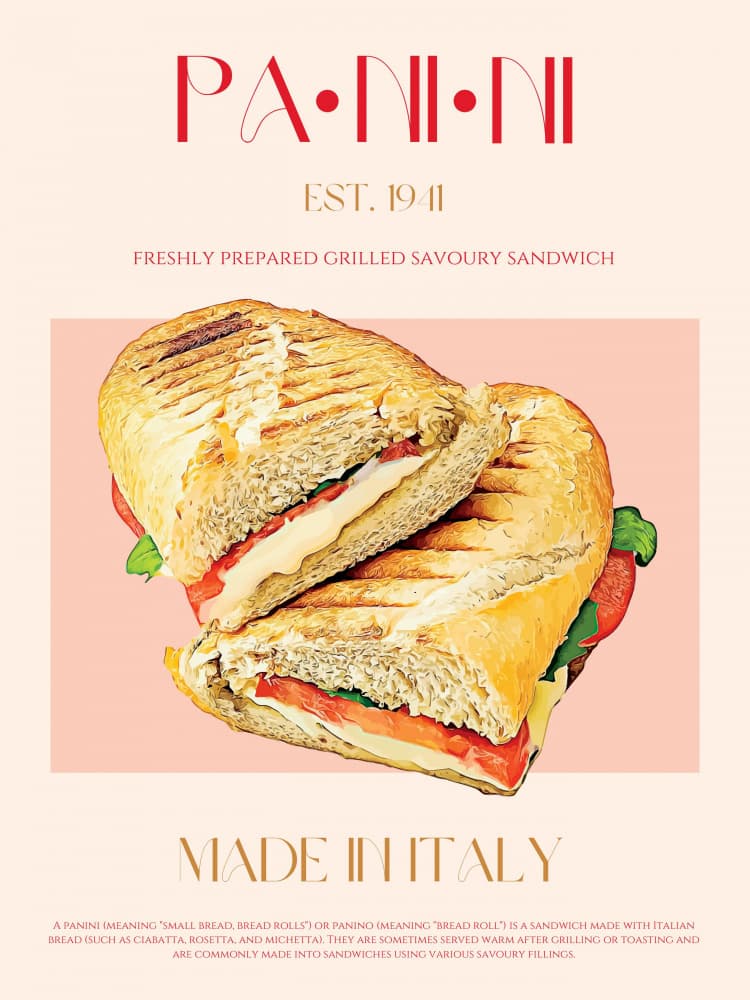 Classic Grilled Panini by Nazma Khokhar — canvas wall art