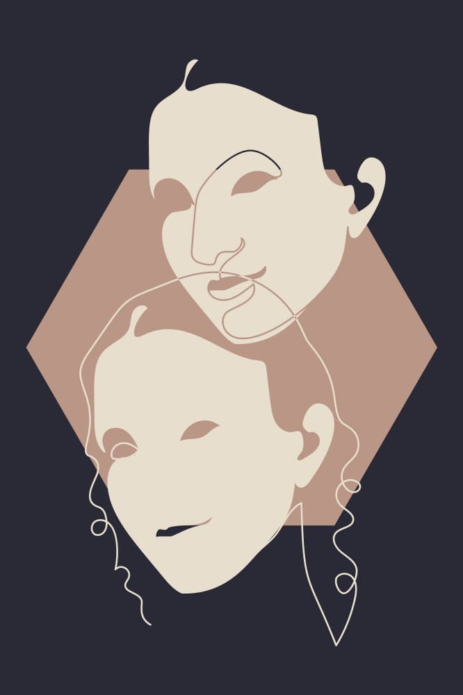 Subtle Faces Duo by Anna Rose — canvas wall art