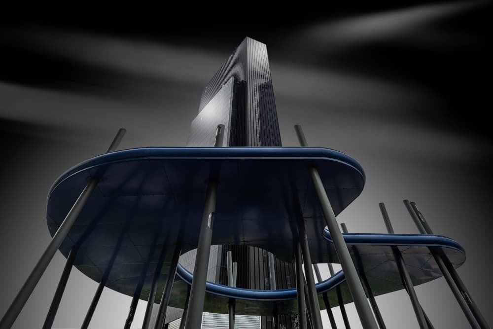 Contemporary Blue Architecture by Fernando Molina — canvas wall art