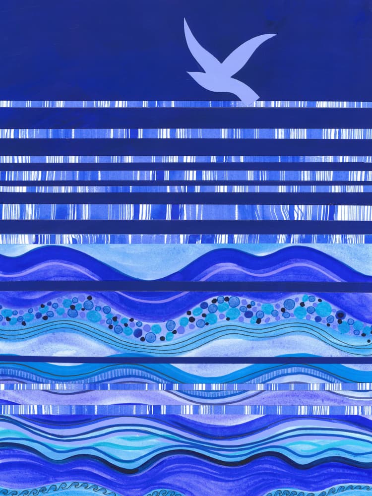 Skimming the Ocean Waves by Isabelle Brent — canvas wall art