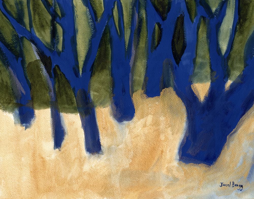 Serene Blue Forest by Janel Bragg — canvas wall art