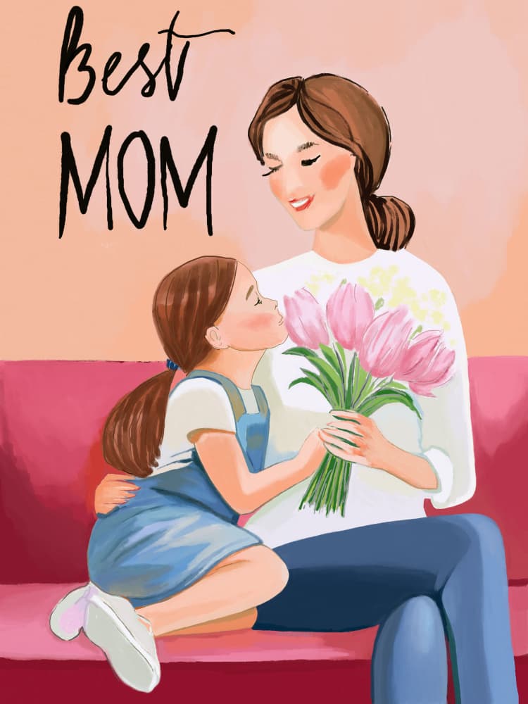 Best Mom Loving Embrace by Beate Tubach — canvas wall art