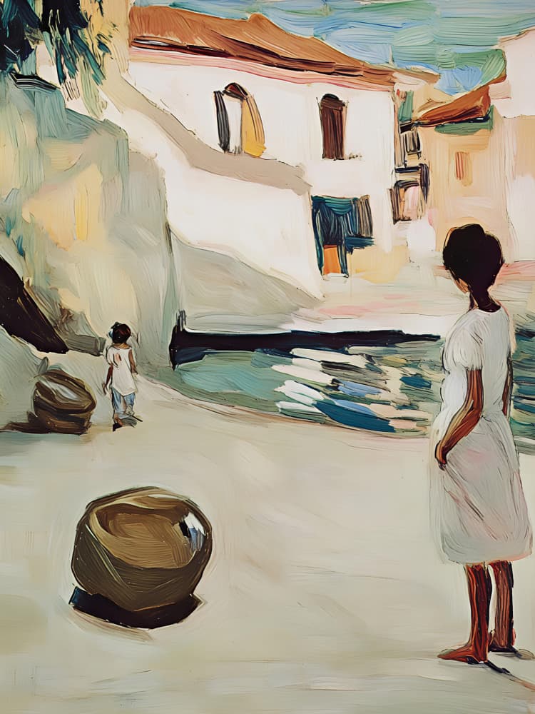 Coastal Village Path by Avanesova Elena — canvas wall art
