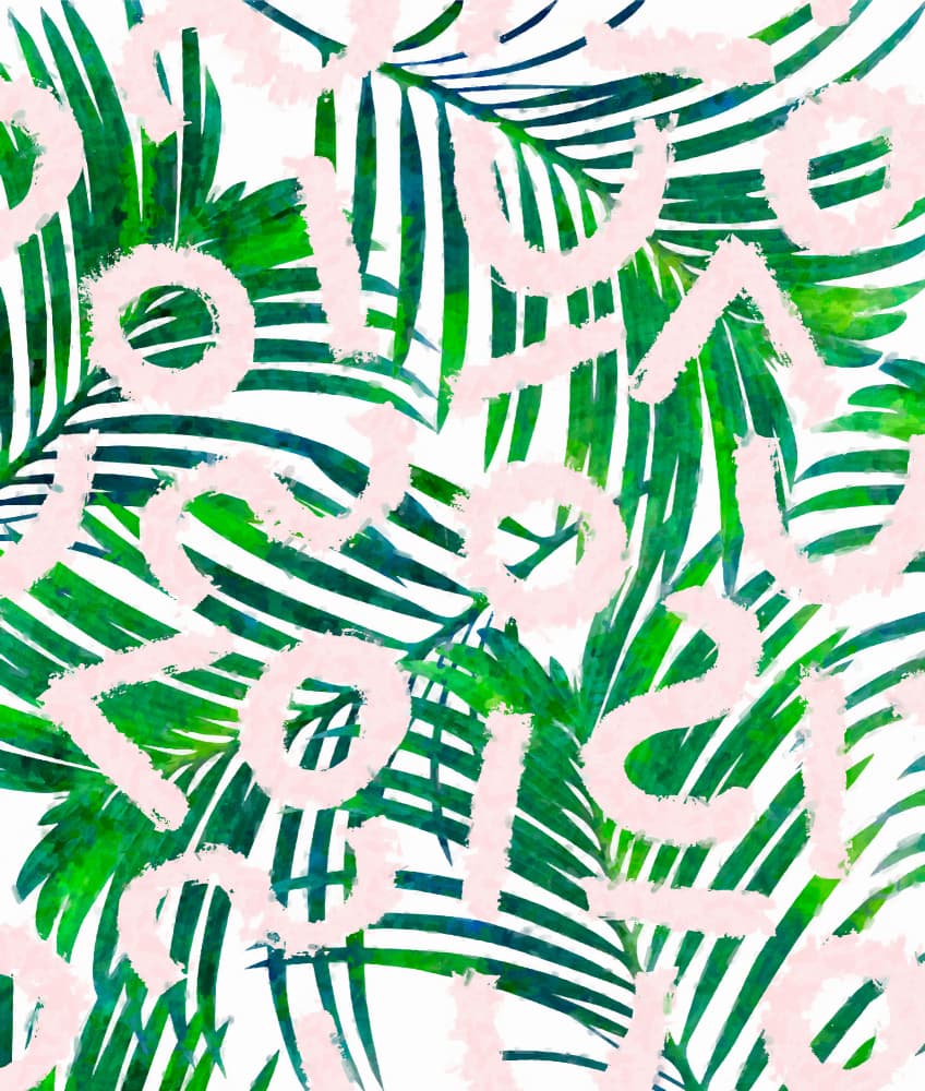 Pink Palms Pattern by Uma Gokhale — canvas wall art