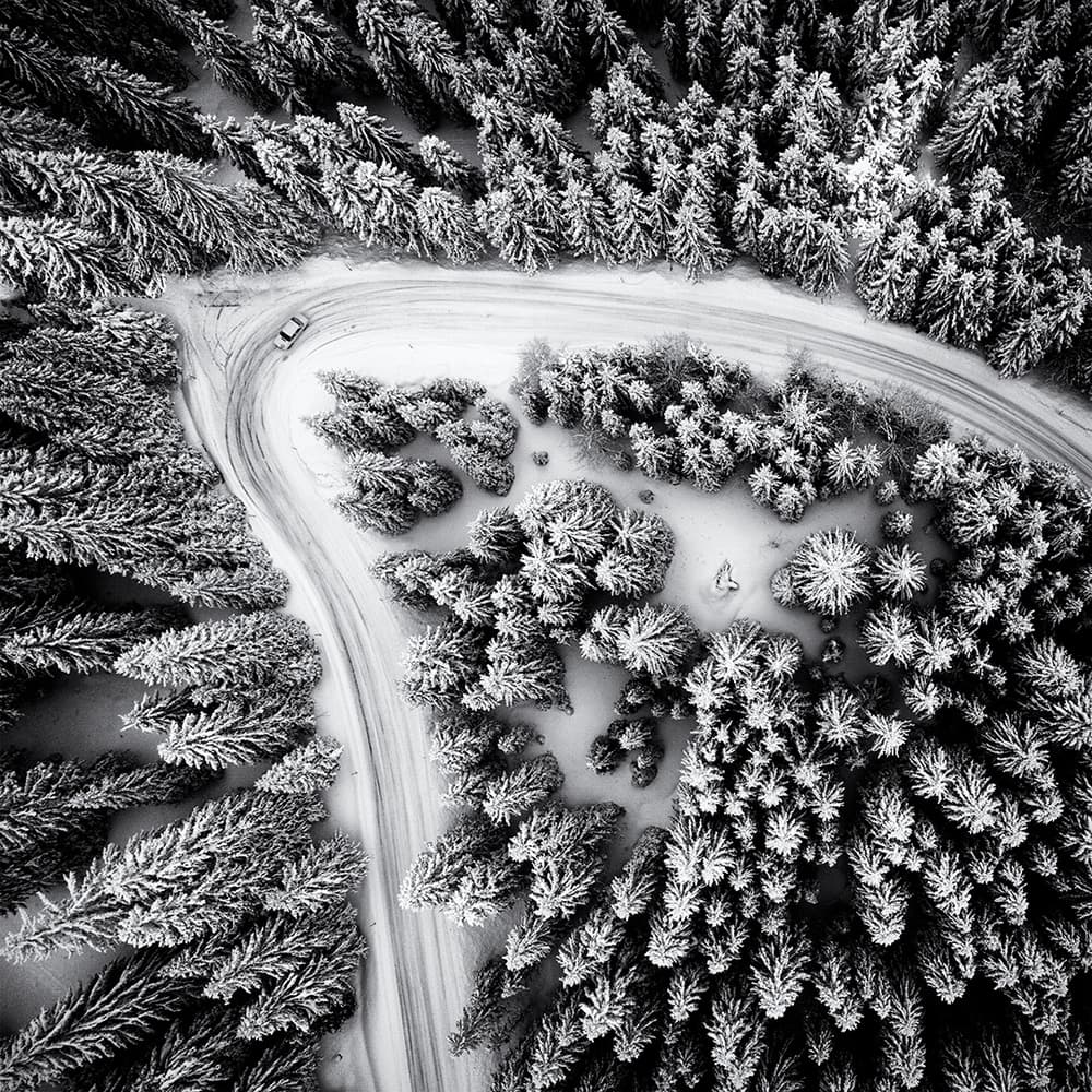 Winding Winter Road by Marcel Rebro — canvas wall art