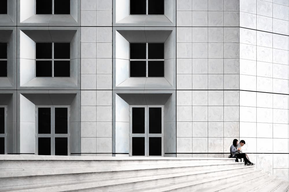 People on Modern Steps by Marc Huybrighs — canvas wall art