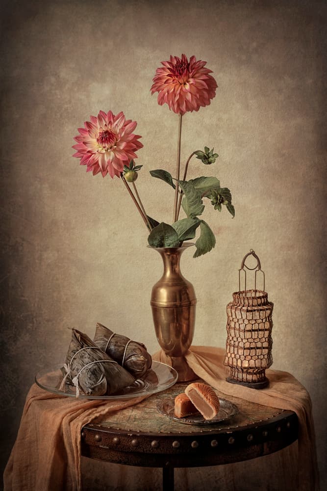 Dahlias Mid-Autumn Treats by Lydia Jacobs — canvas wall art