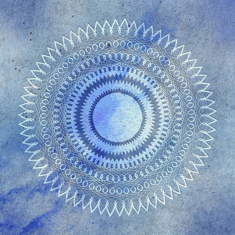 Blue Geometric Mandala by Martina — canvas wall art